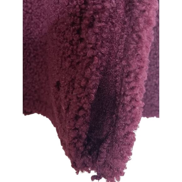 New Cuddl Duds Large Burgundy Sherpa Fleece Pullover Long Sleeve Cozy Top SZ L - Picture 7 of 11